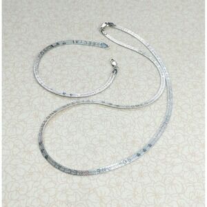Vintage Sterling Silver Necklace Bracelet Set, Reversible, Someone Special
